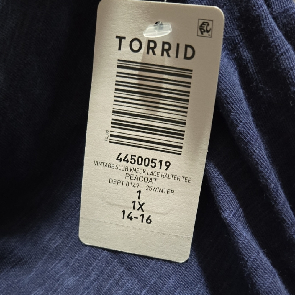 Torrid Navy Short Sleeve Tee - Picture 6 of 6